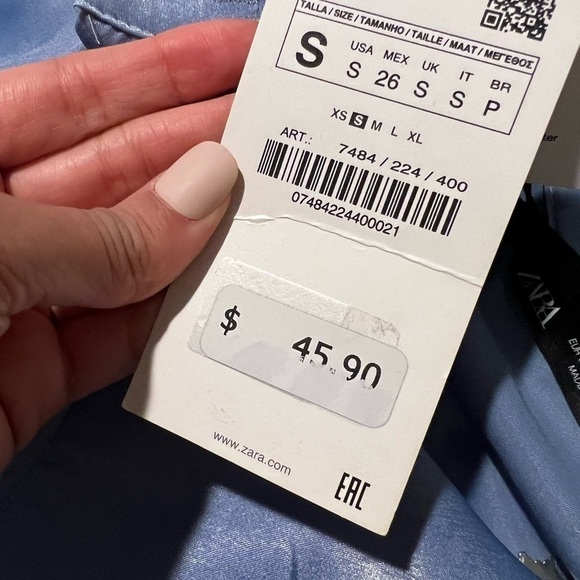 NWT ZARA Jeweled Button Down Shirt Small - Picture 7 of 7